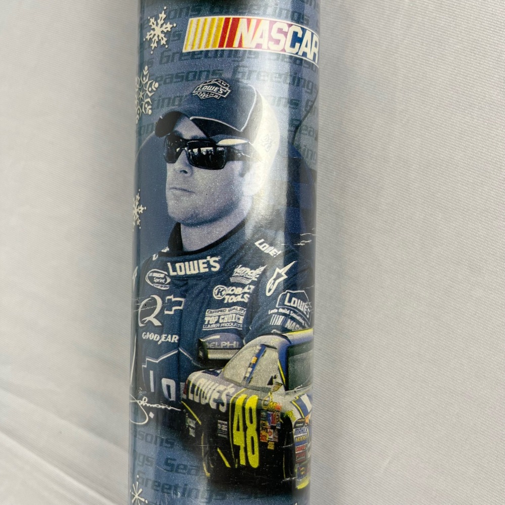 Y2K Jimmie Johnson NASCAR 48 Christmas Holiday Gift Wrapping Paper Roll 60ft NWT - Picture 7 of 9